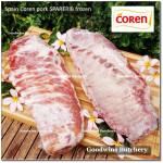Pork baikut iga babi frozen SPARERIB spare rib COREN DUROC SELECTA  PORTIONED / PIECES (price/kg)